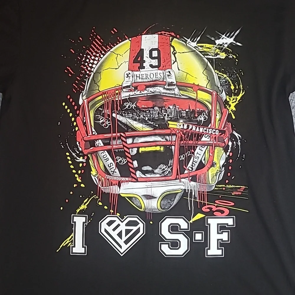 San Francisco 49ers Black T shirt - Picture 2 of 5